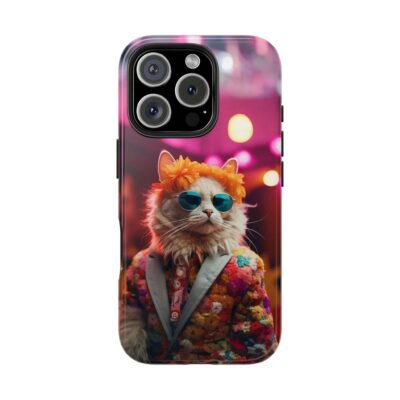 80s Neon Cat Retro Phone Case