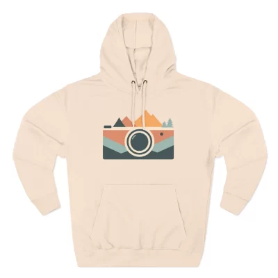Catastrophe Mountains Camera Forest Design Fleece Hoodie