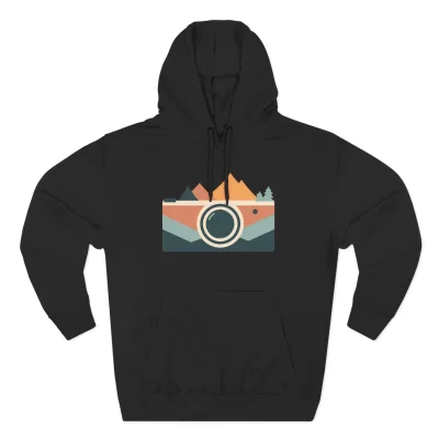 Catastrophe Mountains Camera Forest Design Fleece Hoodie
