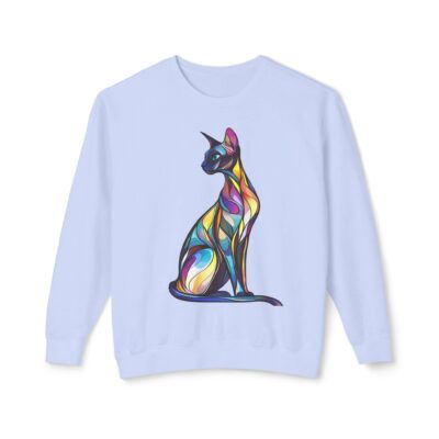 Catastrophe Colorful Artistic Design Cat Crewneck Sweatshirt