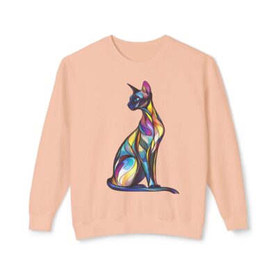 Catastrophe Colorful Artistic Design Cat Crewneck Sweatshirt