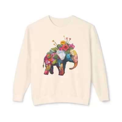 Catastrophe Elegant Elephant Oil Paint Floral Sweatshirt