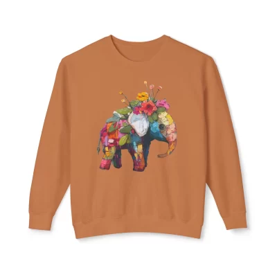 Catastrophe Elegant Elephant Oil Paint Floral Sweatshirt